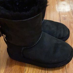 Black Ugg boots with bows toddler size 10 girls